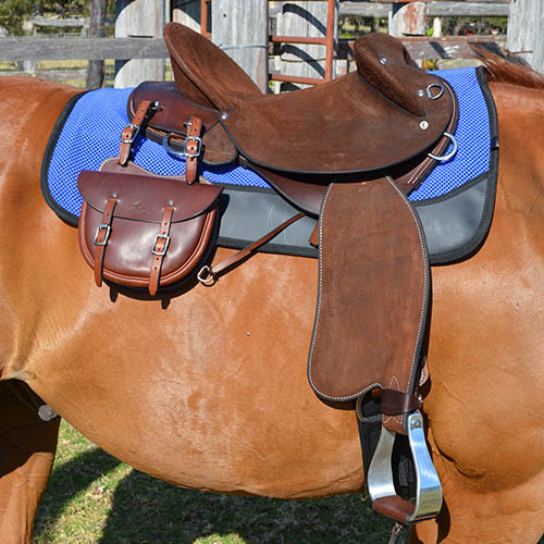 Oval Saddle Bag, Solid Leather, Medium Size 5