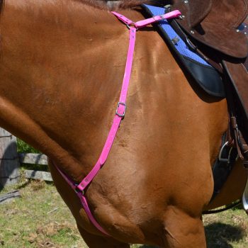 PVC Stockmans Breastplate, Pink on horse