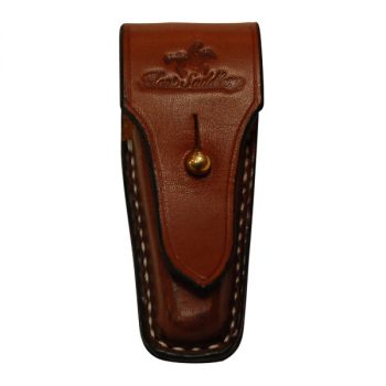 Pouch, Solid Leather, for Pocket Knife, Vertical with Brass Post
