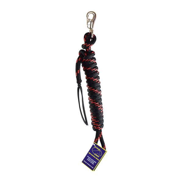 Yachting Rope Lead, Suityaself with Removable Clip, on horse - Black and Red