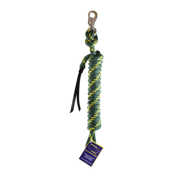 Yachting Rope Lead, Suityaself with Removable Clip, on horse - Green and Yellow
