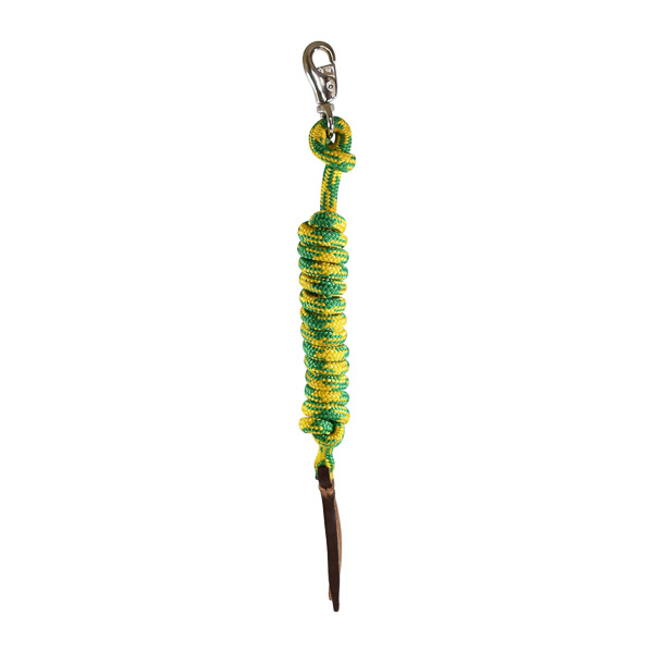Ezy Hold Lead, Polyester, with loop and bull clip, 7' - Green and Yellow