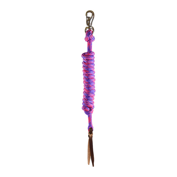 Ezy Hold Lead, Polyester, with loop and bull clip, 7' - Pink and Purple