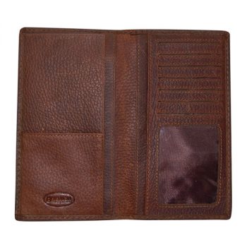 Wallet, Solid Leather, Tall Style, Bull Rider, Brown, inside