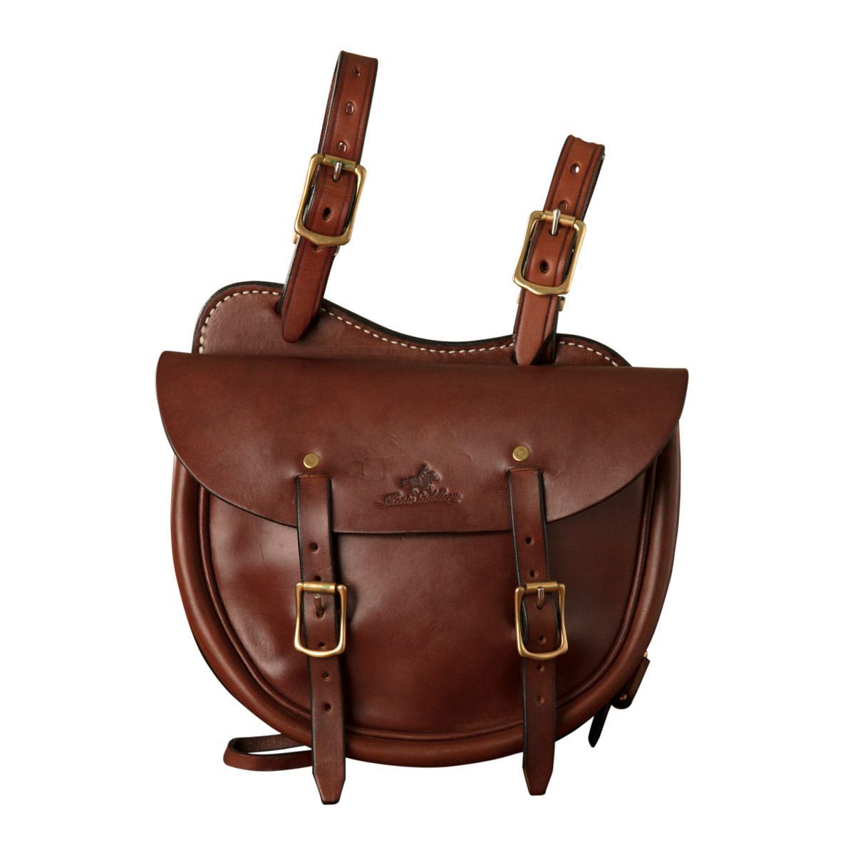 Oval Saddle Bag, Solid Leather, Medium Size 4