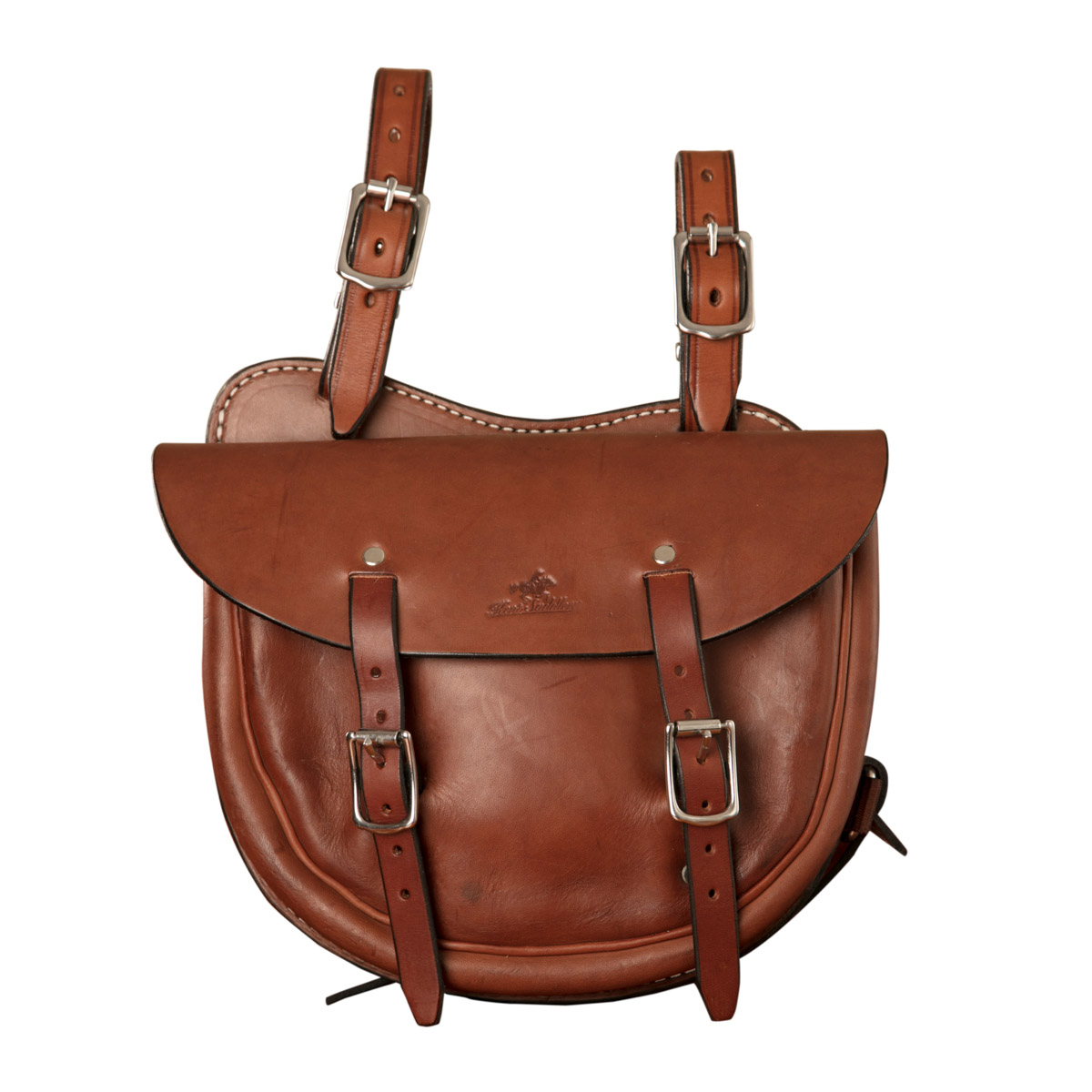 Oval Saddle Bag, Solid Leather, Medium Size 7