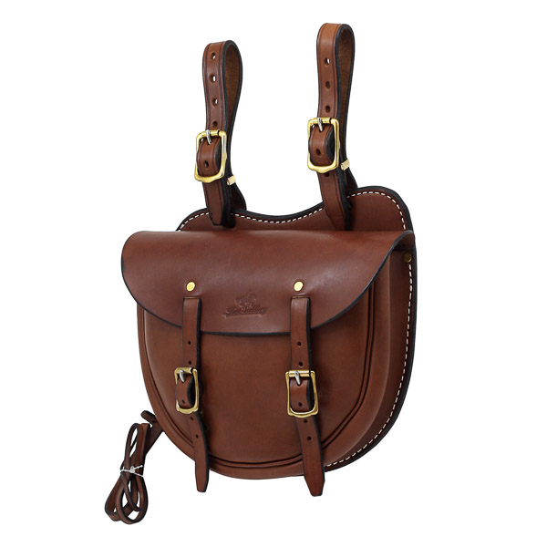 Oval Saddle Bag, Solid Leather, Medium Size 3
