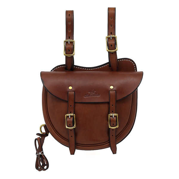 Oval Saddle Bag, Solid Leather, Medium Size 1