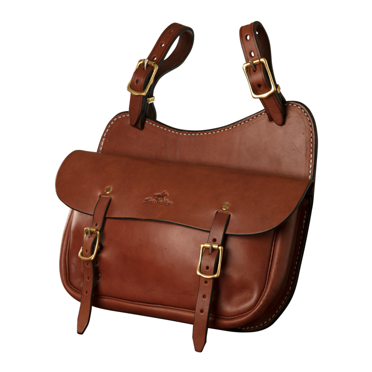Saddle Bag, Solid Leather, Large Size 2
