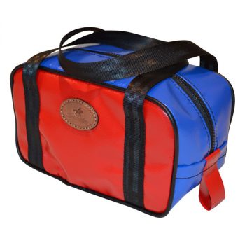 Vinyl Toiletry Bag, Blue Top and Red Sides
