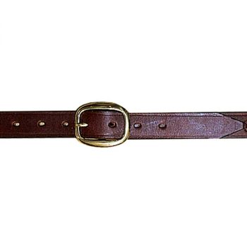 1" (25mm) Leather Belt with Brass Swage Buckle and Ring