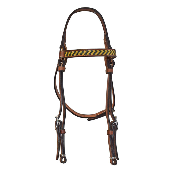 Leather Bridle, Barcoo, Bridle Head with Braided Brow Band 1