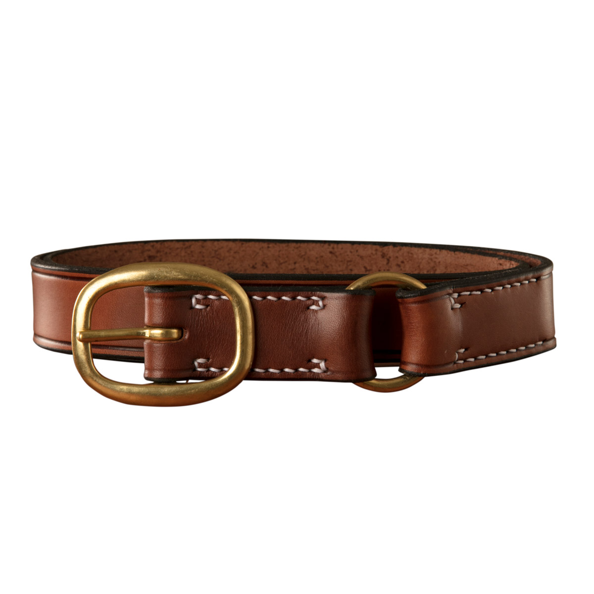 Stockmans Belt, Solid Leather, with Brass Swage Buckle and Ring 1