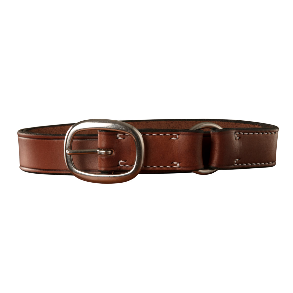 Stockmans Belt, Solid Leather, with Stainless Steel Swage Buckle and Ring 1