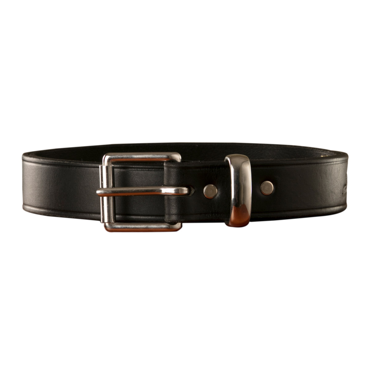 Dress Belt, Australian Leather, Black, Buckle, Riveted 1