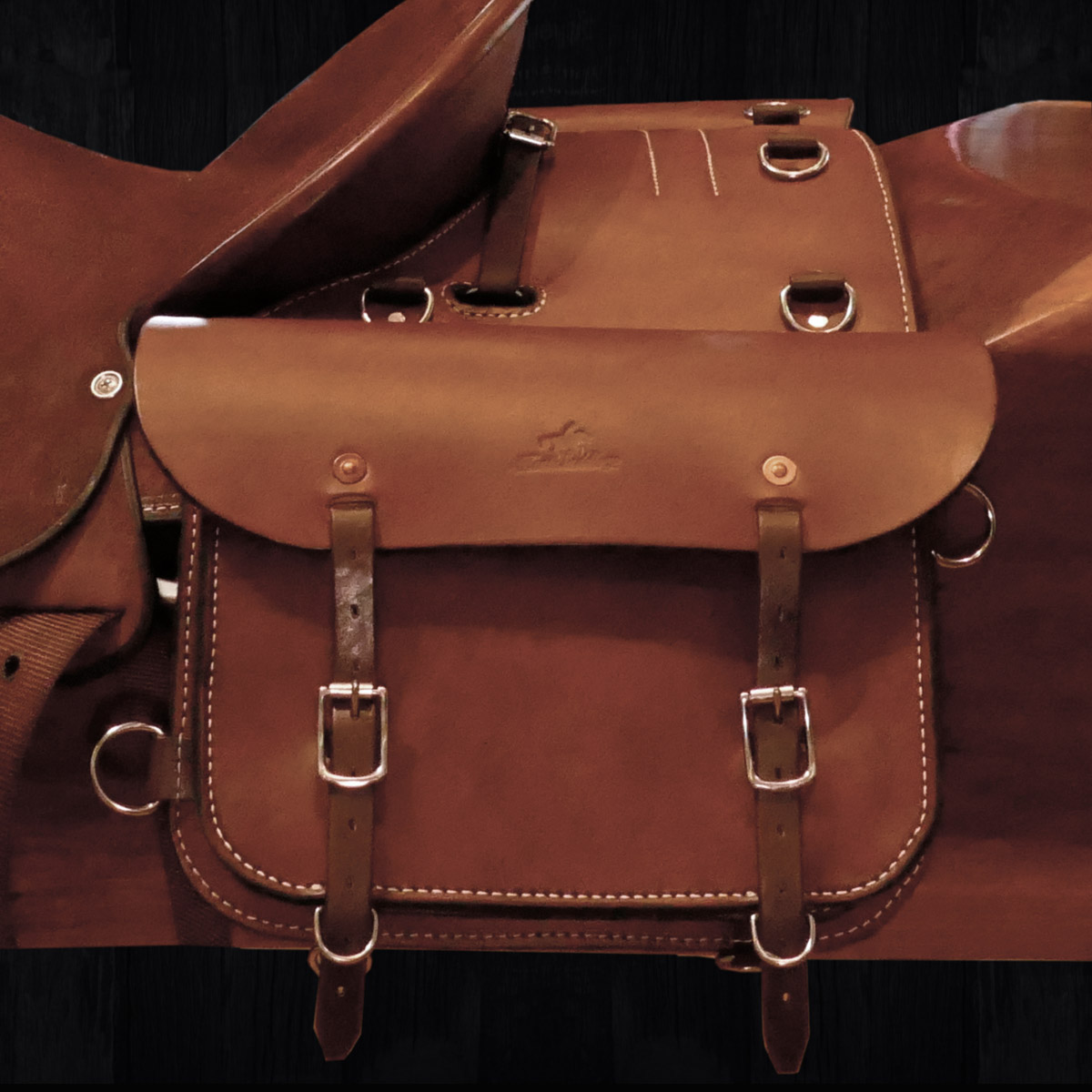 "The Trail Rider" Double Saddle Bags, Solid Leather 1