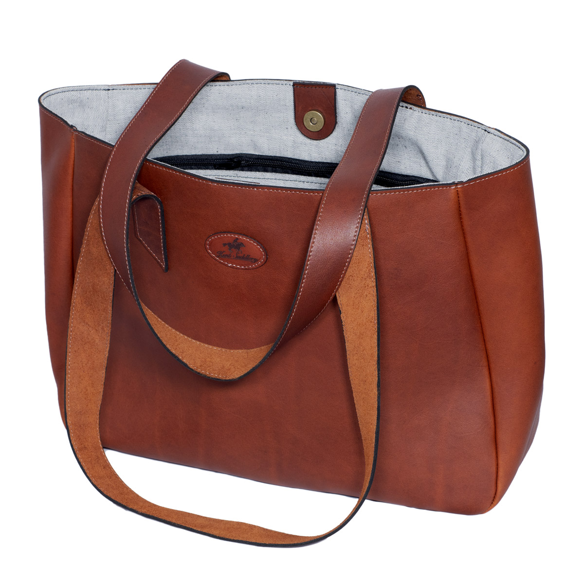 Heritage Bag, Open Tote, Leather, Lined 1
