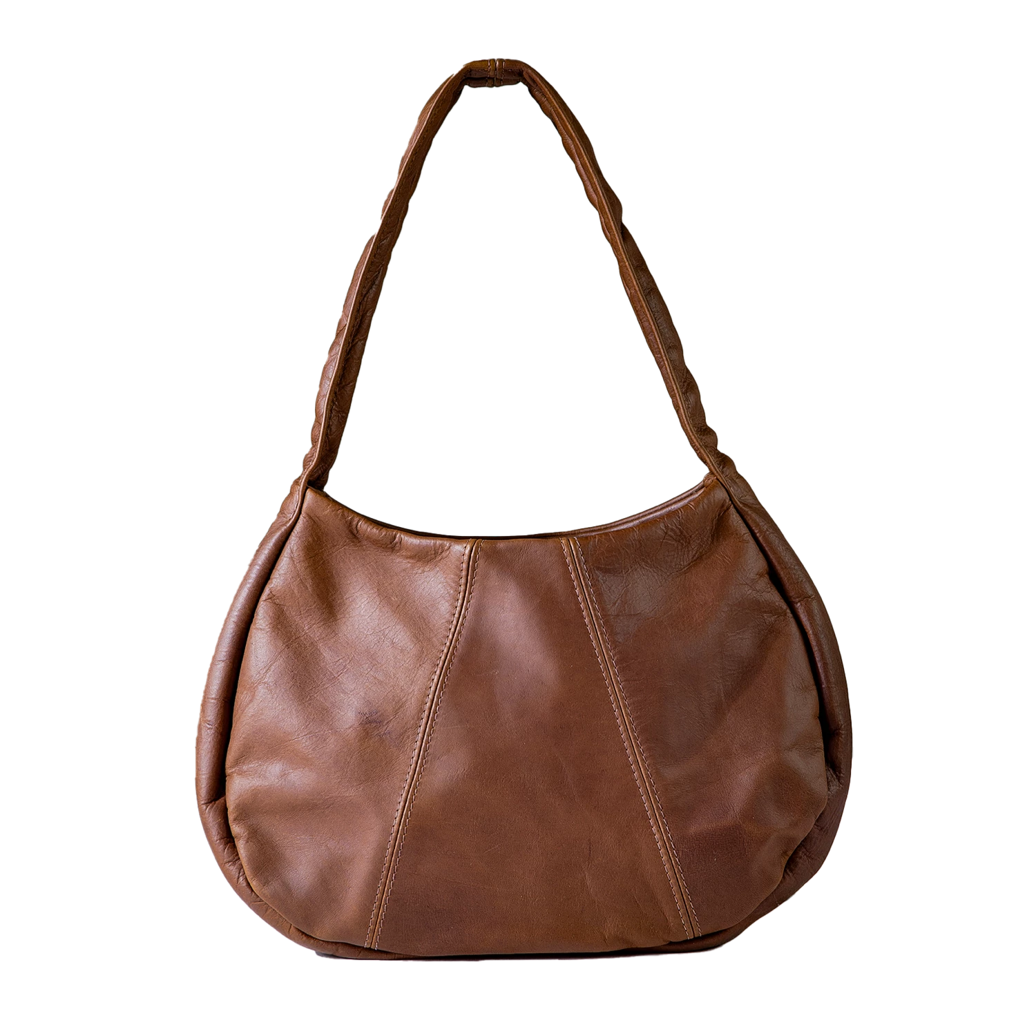 brown leather hobo purse